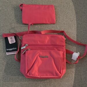 Baggallini Pink Crossbody Bag with Pouch